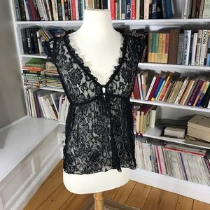 Kimchi Blue Lace Sheer Sleeveless Top/Blouse